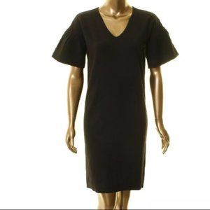 NWT Ralph Lauren Black Sweater Ruffle Sleeve Dress Size 2 X Small